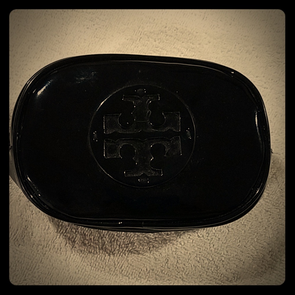 Tory Burch Patent letter make up bag